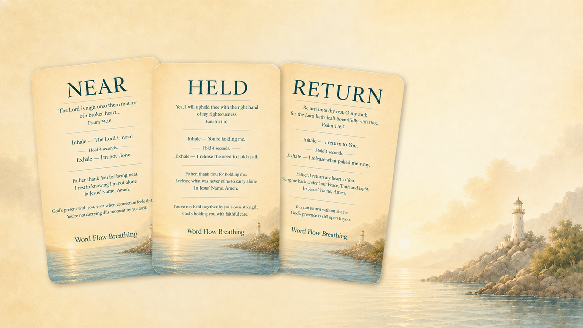 Quiet Light - Word Flow Breathing 14 Card Deck includes Free RENEWED E-book