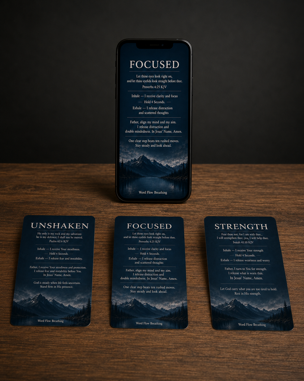 Stand Firm - Men's Word Flow Breathing  7 Card Mini Deck includes Free RENEWED E-book