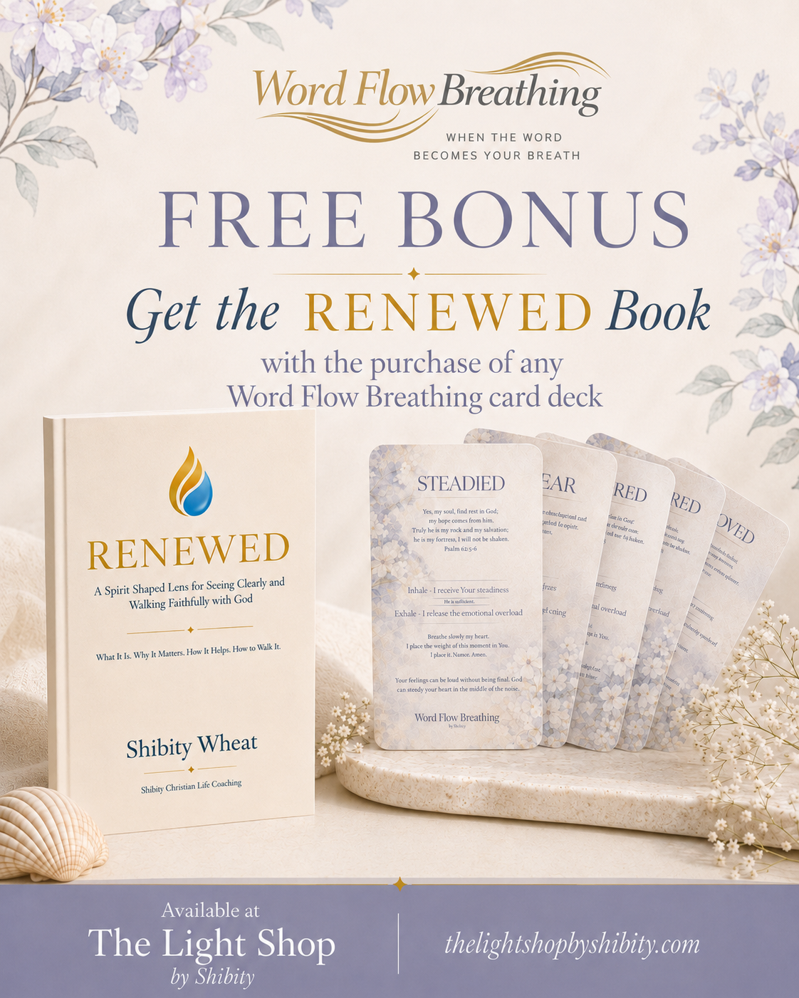 Rise and Return - Word Flow Breathing Devotional 7 Card Deck includes Free RENEWED E-book